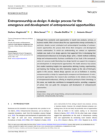 Entrepreneurship as design: A design process for the emergence and development of entrepreneurial opportunities