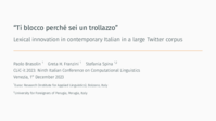 "Ti blocco perché sei un trollazzo": Lexical innovation in contemporary Italian in a large Twitter corpus