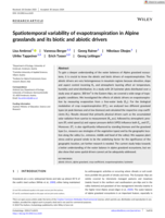 Spatiotemporal variability of evapotranspiration in Alpine grasslands and its biotic and abiotic drivers