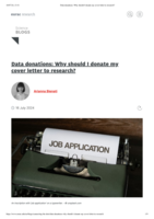 Data donations: Why should I donate my cover letter to research?