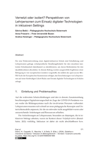 Vernetzt oder isoliert? Perspektiven von Lehrpersonen zum Einsatz digitaler Technologien in inklusiven Settings
