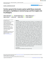 Further spread of the invasive apricot aphid Myzus mumecola (Hemiptera: Aphididae) in Central Europe and first insights into its phylogeny