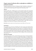 Organic manure fertilization effect on phosphorus availability in permanent meadows