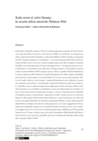 Sulle orme di John Dewey: La scuola attiva secondo Rebeca Wild