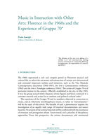 Music in Interaction with Other Arts: Florence in the 1960s and the Experience of Gruppo 70.