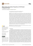 Quasi-Static Penetration Properties of 3D-Printed Composite Plates