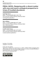 FERAL WOOL: Designing with a vibrant matter with care and cosmoecological perspective in times of troubled abundance