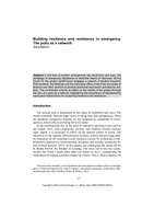 Building resilience and resistance in emergency: The Polis as a network