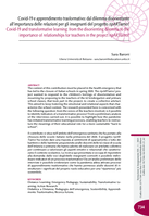 Covid-19 e apprendimento trasformativo: dal dilemma disorientante all’importanza delle relazioni per gli insegnanti del progetto ripARTiamo! = Covid-19 and transformative learning: from the disorienting dilemma to the importance of relationships for teachers in the project ripARTiamo!