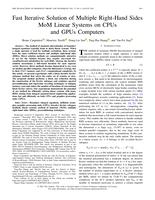 Fast Iterative Solution of Multiple Right-Hand Sides MoM Linear Systems on CPUs and GPUs Computers