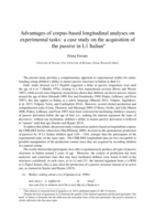Advantages of corpus-based longitudinal analyses on experimental tasks: a case study on the passive acquisition in L1 Italian