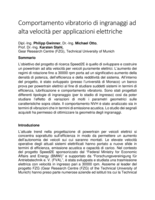 Comportamento vibratorio di ingranaggi ad alta velocità per applicazioni elettriche