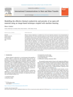 Modelling the effective thermal conductivity and porosity of an open-cell material using an image-based technique coupled with machine learning