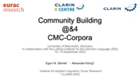 Community Building @&4 CMC-Corpora