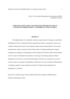 Employee Motivation and Employee Differentiation in Continuous Improvement: Evidence from a Multinational Company in China