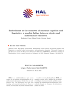 Embodiment at the crossover of sensuous cognition and linguistics: a possible bridge between physics and mathematics education