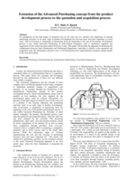 Extension of the Advanced Purchasing concept from the product development process to the quotation and acquisition process
