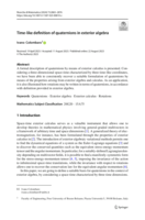 Time-like definition of quaternions in exterior algebra