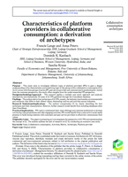 Characteristics of Platform Providers in Collaborative Consumption: A derivation of archetypes