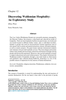 Discovering Waldensian Hospitality: An Exploratory Study