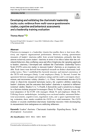 Developing and validating the charismatic leadership tactics scale: Evidence from multi-source questionnaire studies, cognitive and behavioral assessments and a leadership training evaluation