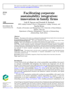 Facilitating corporate sustainability integration: Innovation in Family Firms