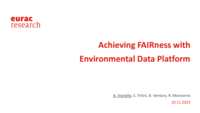 Achieving FAIRness with Environmental Data Platform