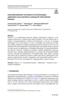 Internationalization via industry 4.0 technologies: Application areas and future roadmap for international business