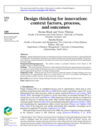 Design thinking for innovation: Context factors, process, and outcomes