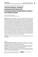 “And Yet It Moves”: National Entrepreneurial Culture and Entrepreneurship-Friendly Policies: Evidence From OECD Countries