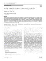 Anomaly analytics in data-driven machine learning applications