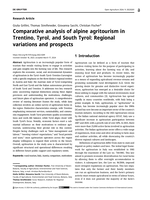 Comparative analysis of alpine agritourism in Trentino, Tyrol, and South Tyrol: Regional variations and prospects