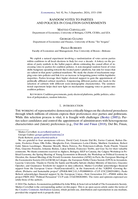 Random Votes to Parties and Policies in Coalition Governments