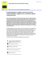 Ecophysiological variables retrieval and early stress detection: insights from a synthetic spatial scaling exercise
