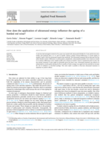 How does the application of ultrasound energy influence the ageing of a bottled red wine?