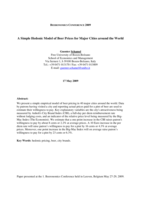 A Simple Hedonic Model of Beer Prices for Major Cities around the World