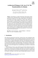 Architectural Pedagogy in the Age of AI: The Transformation of a Domain