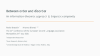 Between order and disorder: An information-theoretic approach to linguistic complexity