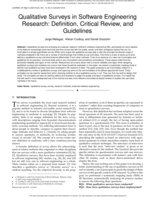 Qualitative Surveys in Software Engineering Research: Definition, Critical Review, and Guidelines