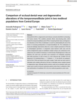 Comparison of occlusal dental wear and degenerative alterations of the temporomandibular joint in two medieval populations from Central Europe