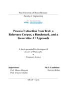 Process Extraction from Text: a Reference Corpus, a Benchmark, and a Generative AI Approach
