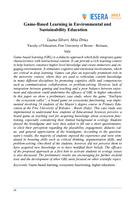 Game-Based Learning in Environmental and Sustainability Education