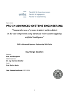 Comparative use of systems to detect surface defects  in die-cast components using advanced vision systems applying artificial intelligence