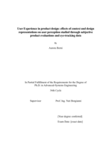 User Experience in product design: effects of context and design representations on user perception studied through subjective  product evaluations and eye-tracking data