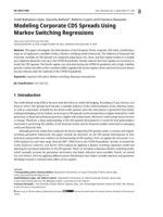 Modeling Corporate CDS Spreads Using Markov Switching Regressions