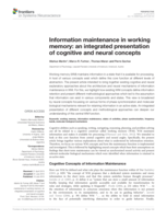 Information maintenance in working memory: An integrated presentation of cognitive and neural concepts