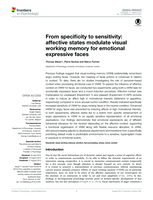 From specificity to sensitivity: Affective states modulate visual working memory for emotional expressive faces