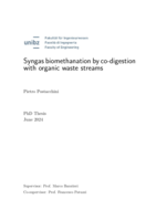 Syngas biomethanation by co-digestion with organic waste streams
