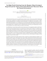 Far-Right World Ordering from the Margins: Ethno-Ecological Degrowth and the Nation in the Swiss Democrats’ Discourse About the Natural Environment