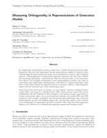 Measuring Orthogonality in Representations of Generative Models